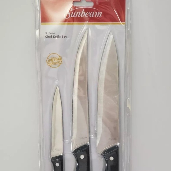 Sunbeam 3 Piece Chef Stainless Steel Knife Set - Picture 3 of 4